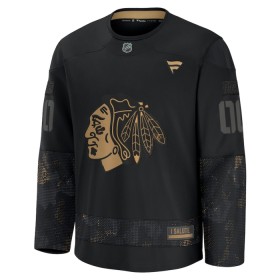 Miesten NHL Chicago Blackhawks Pelipaita Custom Fanatics Military Appreciation Practice 2024-25 Musta